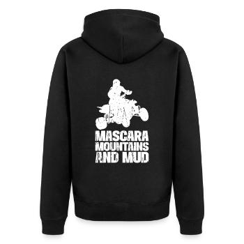 Quad Racing ATV Wheeler Dirt Road - Unisex Premium Bio Zip Hoodie - Schwarz - Hinten - Nico (187cm)