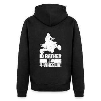 Quad Racing ATV Wheeler Dirt Road - Unisex Premium Bio Zip Hoodie - Schwarz - Hinten - Nico (187cm)