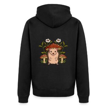 Hérisson Cottagecore - Veste à capuche bio Premium Unisexe - noir - Dos - Nico (187cm)