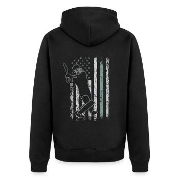 Cricket Retro USA Flag 4 juillet - Veste à capuche bio Premium Unisexe - noir - Dos - Nico (187cm)