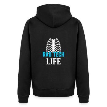 Rad Tech Radiologie Hommes Femmes Radiographe - Veste à capuche bio Premium Unisexe - noir - Dos - Nico (187cm)