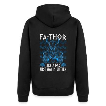Vathor pour hommes - Fête des pères Cadeau de la fête des pères Viking - Veste à capuche bio Premium Unisexe - noir - Dos - Nico (187cm)