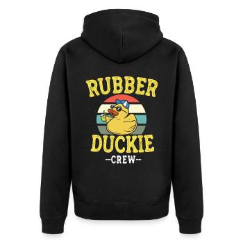 canard en caoutchouc canard jaune canard équipage canards en caoutchouc canards canards - Veste à capuche bio Premium Unisexe - noir - Dos - Nico (187cm)