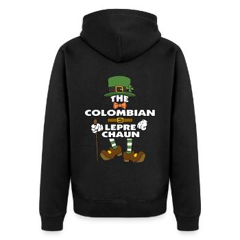 Le lutin colombien Saint-Patrick - Veste à capuche bio Premium Unisexe - noir - Dos - Nico (187cm)