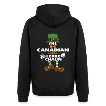 Le lutin canadien de la Saint-Patrick - Veste à capuche bio Premium Unisexe - noir - Dos - Nico (187cm)