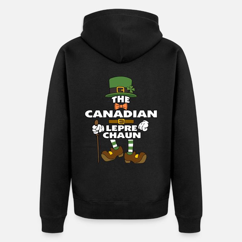 Le lutin canadien de la Saint-Patrick - Veste à capuche bio Premium Unisexe - noir