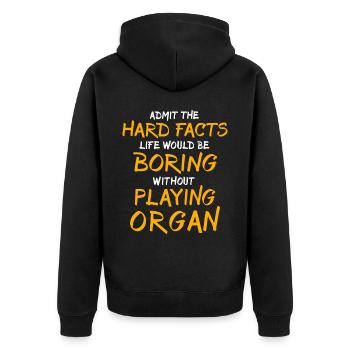 Organist Orgelspieler Orgel - Unisex Premium Bio Zip Hoodie - Schwarz - Hinten - Nico (187cm)