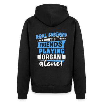 Organist Orgelspieler Orgel - Unisex Premium Bio Zip Hoodie - Schwarz - Hinten - Nico (187cm)