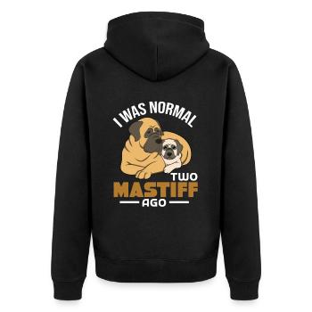 Mastiff - Unisex Premium Bio Zip Hoodie - Schwarz - Hinten - Nico (187cm)