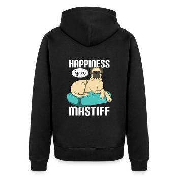 Mastiff - Unisex Premium Bio Zip Hoodie - Schwarz - Hinten - Nico (187cm)