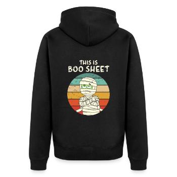 This Is Boo Sheet Mummy Trick Or Treat Halloween - Unisex Premium Bio Zip Hoodie - Schwarz - Hinten - Nico (187cm)