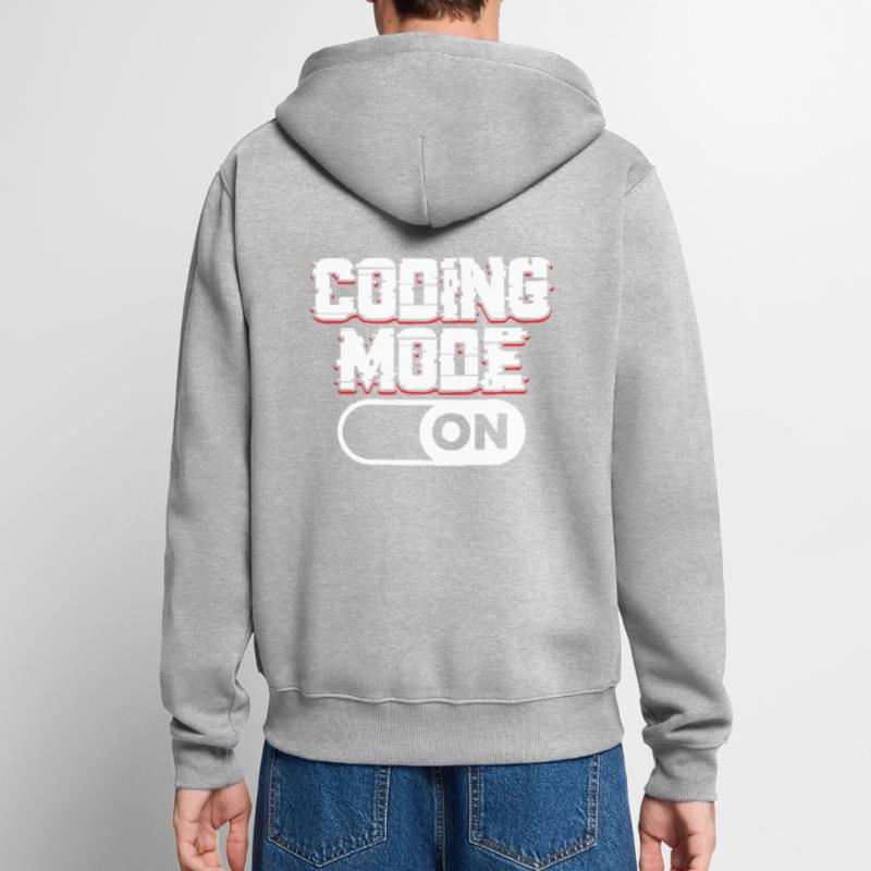 Programmiermodus Ein Coding Coder Programmierer Unisex Premium Bio Zip Hoodie