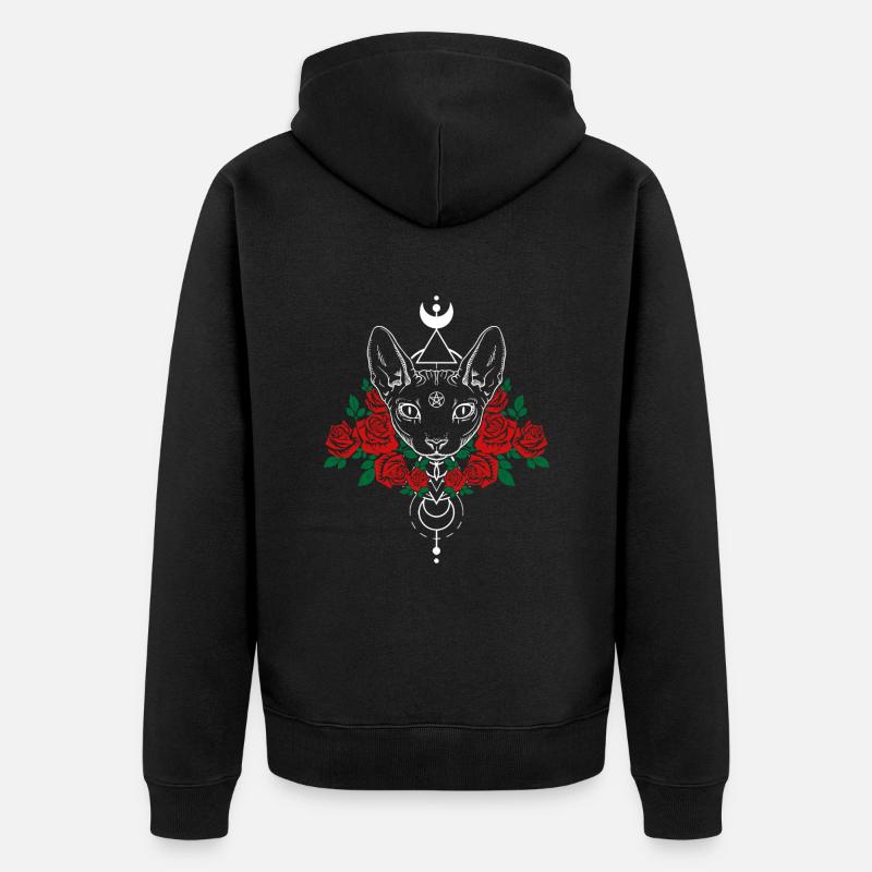 Chat Satan Satanisme Occultisme Chat - Veste à capuche bio Premium Unisexe - noir