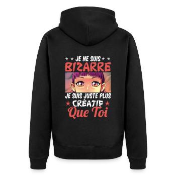 Manga Humour Anime Cadeau - Veste à capuche bio Premium Unisexe - noir - Dos - Nico (187cm)