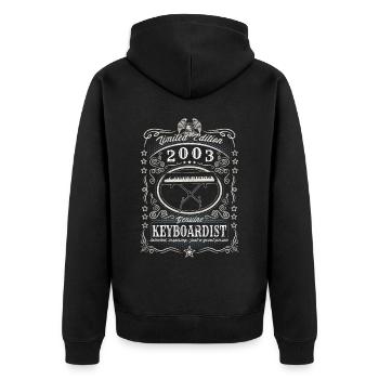 Vintage 2003 Keyboardist Birthday Gift Hobby - Unisex Premium Organic Zip Hoodie - black - Back - Nico (187cm)