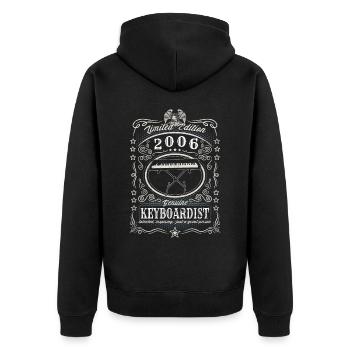 Vintage 2006 Keyboardist Geburtstag Geschenk Hobby - Unisex Premium Bio Zip Hoodie - Schwarz - Hinten - Nico (187cm)