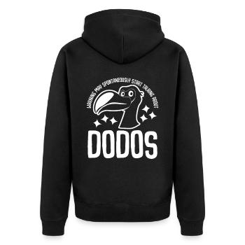 Dodo Dire Dodos - Veste à capuche bio Premium Unisexe - noir - Dos - Nico (187cm)