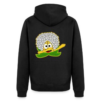 Mais Dab Dabbing Popcorn - Unisex Premium Bio Zip Hoodie - Schwarz - Hinten - Nico (187cm)