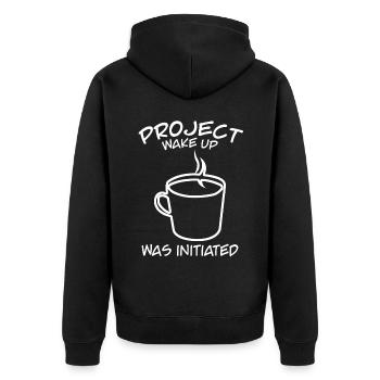Café Bureau Matin grouch Réveil - Veste à capuche bio Premium Unisexe - noir - Dos - Nico (187cm)