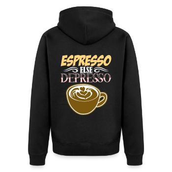 Espresso else Depresso - Veste à capuche bio Premium Unisexe - noir - Dos - Nico (187cm)