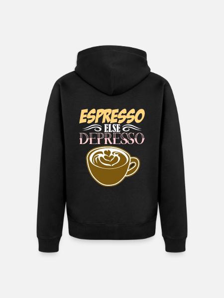 Espresso else Depresso - Unisex Premium Organic Zip Hoodie - black