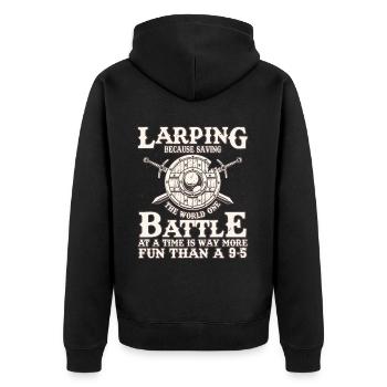 LARP RPG RPG Design for a Larper - Unisex Premium Organic Zip Hoodie - black - Back - Nico (187cm)