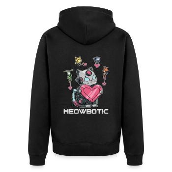 Amour de chat robot - Veste à capuche bio Premium Unisexe - noir - Dos - Nico (187cm)