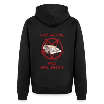 Aimer écrire et saluer Satan - Veste à capuche bio Premium Unisexe - noir - Dos - Nico (187cm)
