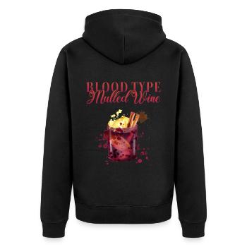 Blood type mulled wine bartender - Unisex Premium Organic Zip Hoodie - black - Back - Nico (187cm)