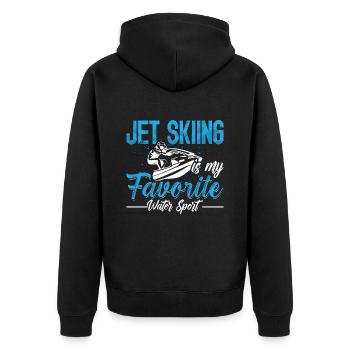 Jet Skiing My Favorite Watercraft Motor Boat Skier - Unisex Premium Organic Zip Hoodie - black - Back - Nico (187cm)