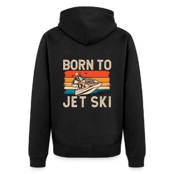 Jet Skiing Born To Jet Ski Retro Water Sport Skier - Veste à capuche bio Premium Unisexe - noir - Dos - Nico (187cm)