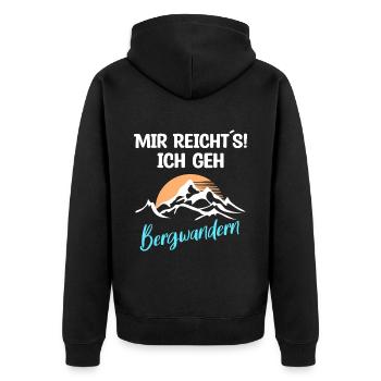 Bergwandern Berge Freizeit Urlaub Natur Alpen - Unisex Premium Bio Zip Hoodie - Schwarz - Hinten - Nico (187cm)