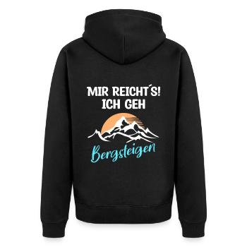 Bergsteigen Berge Freizeit Urlaub Natur Alpen - Unisex Premium Bio Zip Hoodie - Schwarz - Hinten - Nico (187cm)