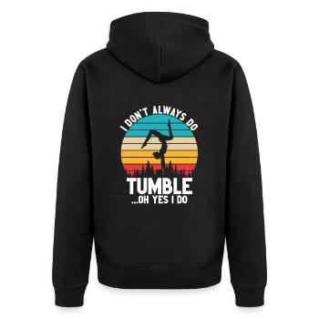 Tumbler Gymnast Girl Tumbler - Unisex Premium Organic Zip Hoodie - black - Back - Nico (187cm)