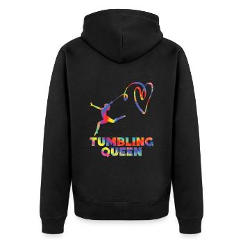Tumbler Gymnast Girl Tumbler - Unisex Premium Organic Zip Hoodie - black - Back - Nico (187cm)