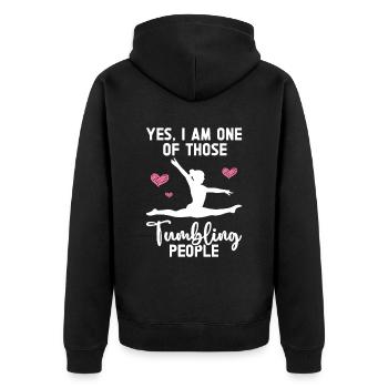 Tumbler Gymnast Girl Tumbler - Unisex Premium Organic Zip Hoodie - black - Back - Nico (187cm)