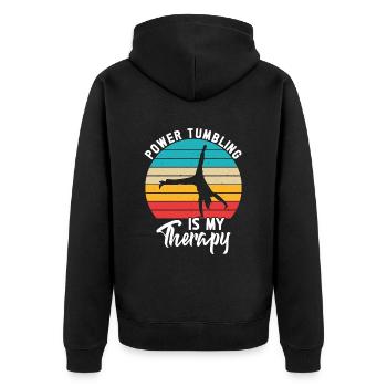 Tumbler Gymnast Girl Tumbler - Unisex Premium Organic Zip Hoodie - black - Back - Nico (187cm)