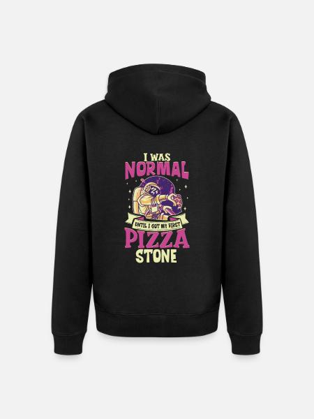 Pizza Stone - Pizza Baker - Unisex Premium Organic Zip Hoodie - black