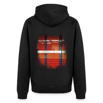 Hamburg Reeperbahn Ubahn Station Kult Souvenir - Unisex Premium Bio Zip Hoodie - Schwarz - Hinten - Nico (187cm)