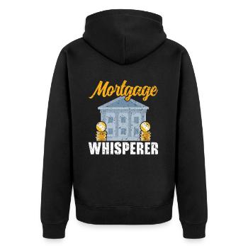 Credit Officer Job Profession Debt Loan Officer - Unisex Premium Organic Zip Hoodie - black - Back - Nico (187cm)