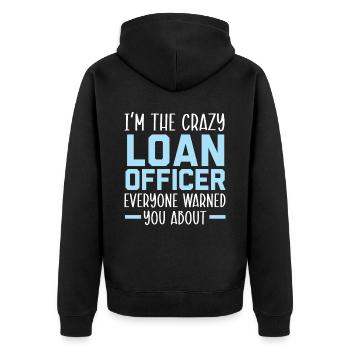 Credit Officer Job Profession Debt Loan Officer - Unisex Premium Organic Zip Hoodie - black - Back - Nico (187cm)