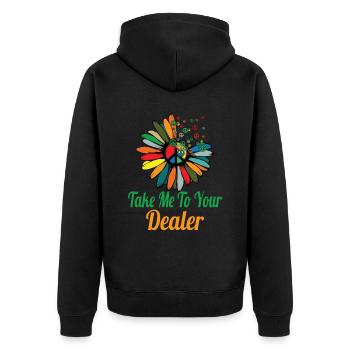 Hippie Peace Sign Peace Flowers Flower Child - Veste à capuche bio Premium Unisexe - noir - Dos - Nico (187cm)