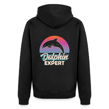 Dolphin Expert Dolphin Dolphin Dolphin Lovers - Unisex Premium Organic Zip Hoodie - black - Back - Nico (187cm)