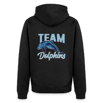 Team Dolphins Dolphins Dolphin Dolphin Lovers - Unisex Premium Organic Zip Hoodie - black - Back - Nico (187cm)