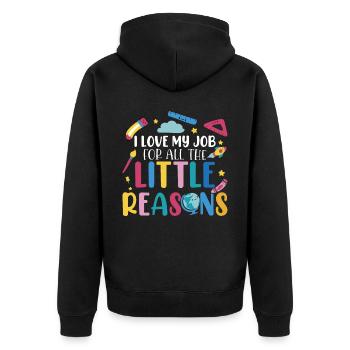 Nette Lehrlehrerin Kindergarten Pre-K - Unisex Premium Bio Zip Hoodie - Schwarz - Hinten - Nico (187cm)