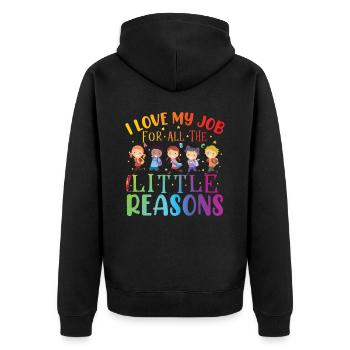Teacher Assistant Educator Teaching - Unisex Premium Bio Zip Hoodie - Schwarz - Hinten - Nico (187cm)