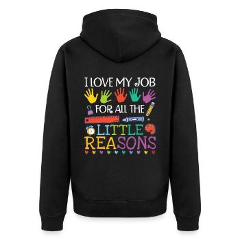 Éducateur Enseignant en garderie Enseignement - Veste à capuche bio Premium Unisexe - noir - Dos - Nico (187cm)