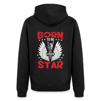 Né pour être une rock star | Guitare | Guitariste - Veste à capuche bio Premium Unisexe - noir - Dos - Nico (187cm)
