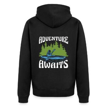 L’aventure en kayak attend l’amateur de kayak de pédalo - Veste à capuche bio Premium Unisexe - noir - Dos - Nico (187cm)