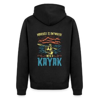 Kayaking Paradise est partout Canoë Kayak Lamateur - Veste à capuche bio Premium Unisexe - noir - Dos - Nico (187cm)